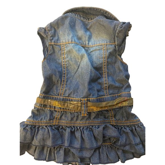 Mexx 6-9 Months Baby Girl cowgirl dress with tiered ruffles - Picture 3 of 8